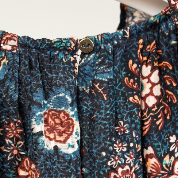 Ulla Johnson Adele Twilight Floral Print Cotton Ruffle Tiered Midi Dress - Picture 8 of 11